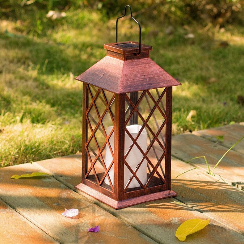 Solarna lampa ogrodowa, wodoodporna IP44, [Klasa energetyczna A++], miedź czerwona
