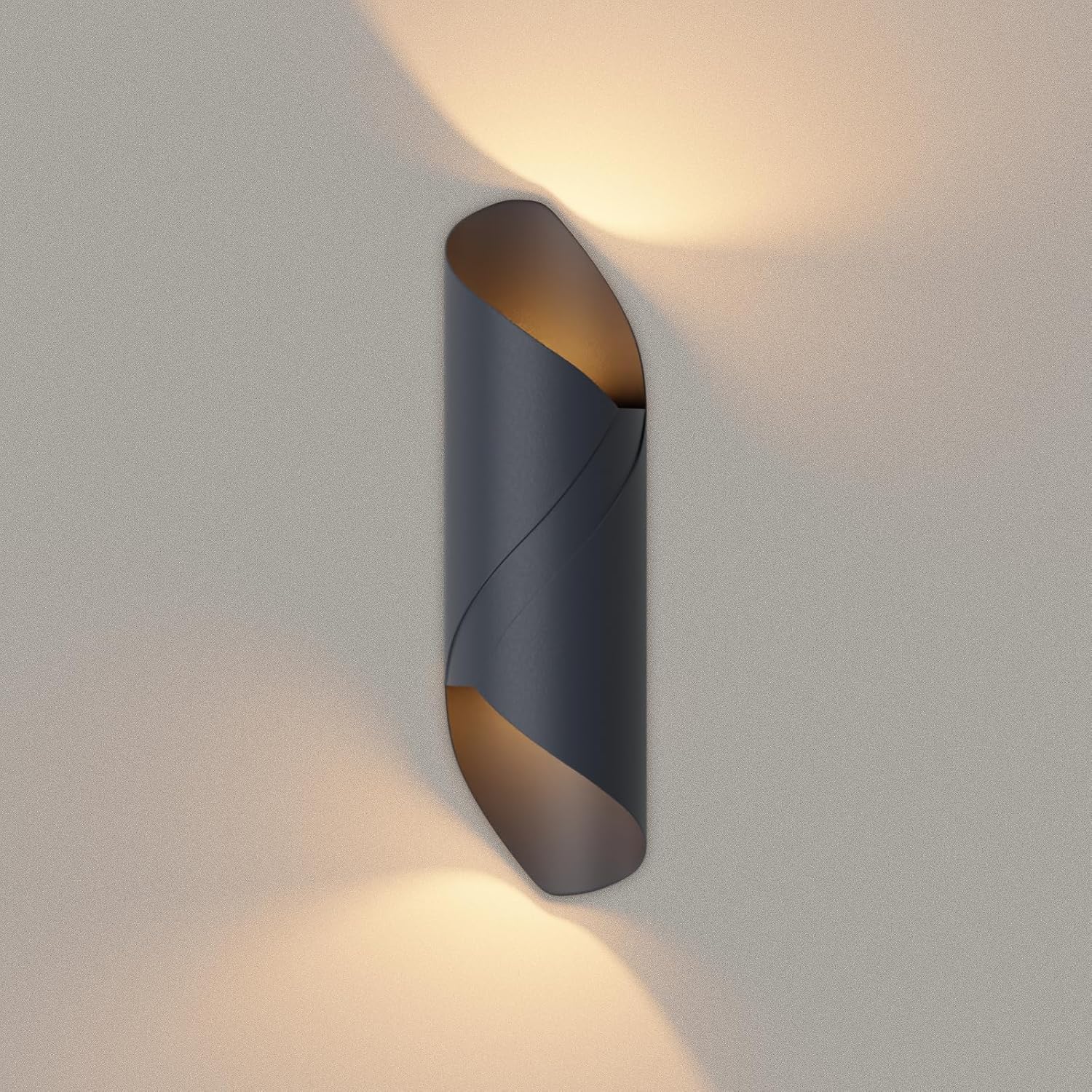 (czarny) Kinkiet wewnętrzny/zewnętrzny 10W, stopień ochrony IP65, z oświetleniem LED, oświetlenie zewnętrzne korytarzy wejściowych, 3000K.