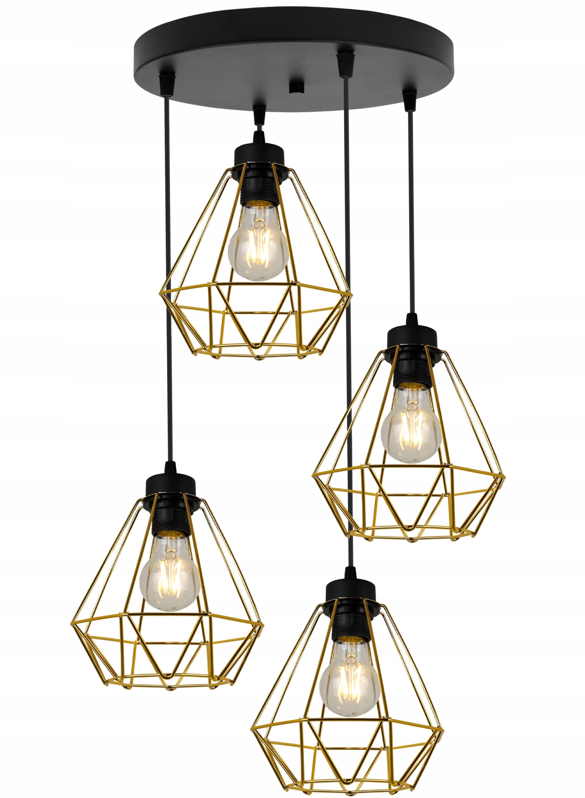 Lampa sufitowa wisząca okrągła Light Home LH Nuvola 4x E27 60W metalowy złoty