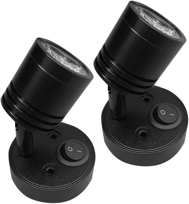 (2 szt.) 12 V cylindryczna lampa punktowa LED do czytania z regulowanym przełącznikiem, ciepłe światło do kampera, łodzi, oświetlenia wnętrza LED