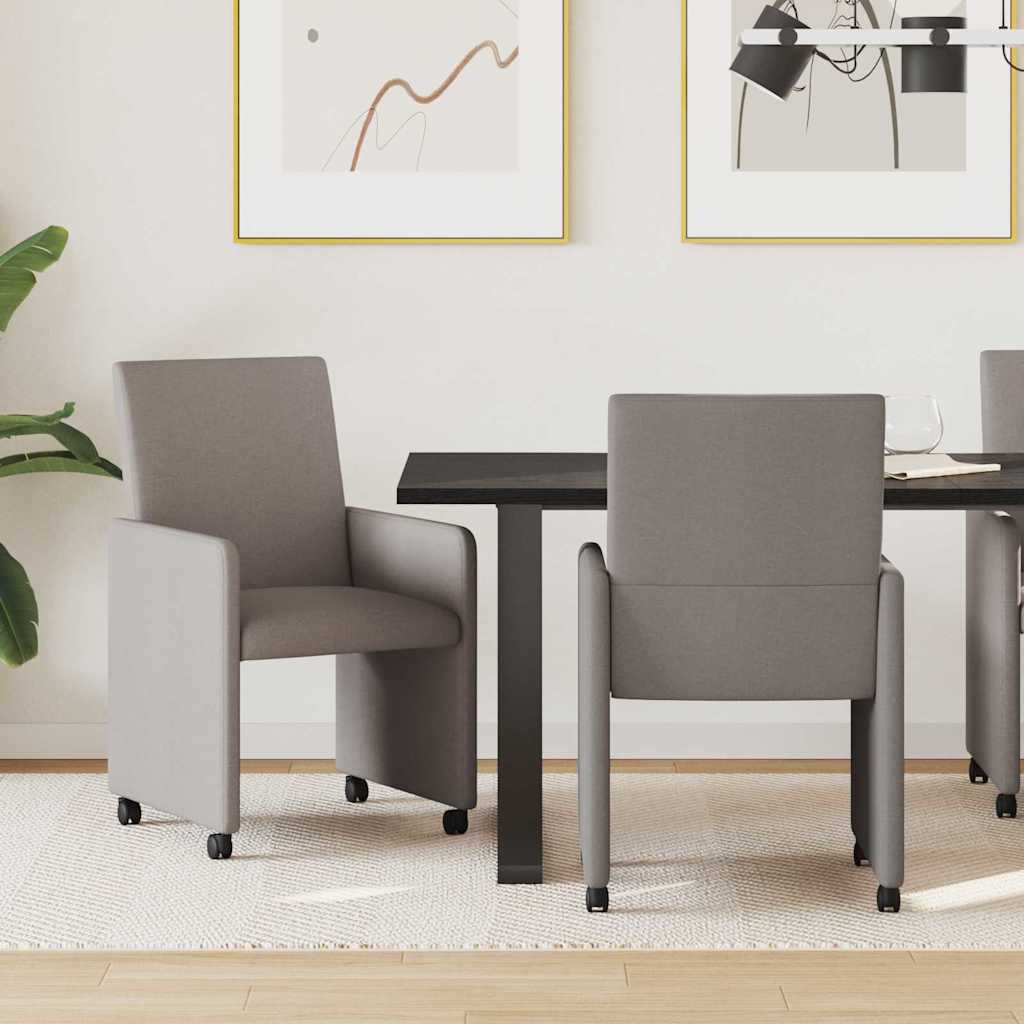 Krzesełka jadalne na kółkach 2 pcs Ciemnoszary 57 x 66 x 94 cm vidaXL
