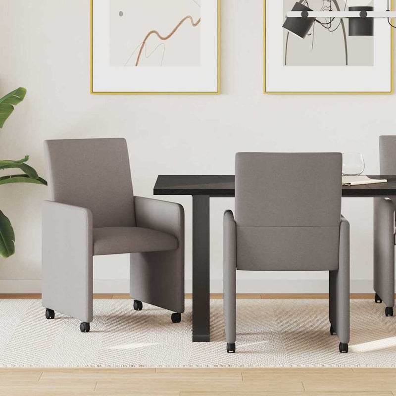 Krzesełka jadalne na kółkach 2 pcs Ciemnoszary 57 x 66 x 94 cm vidaXL