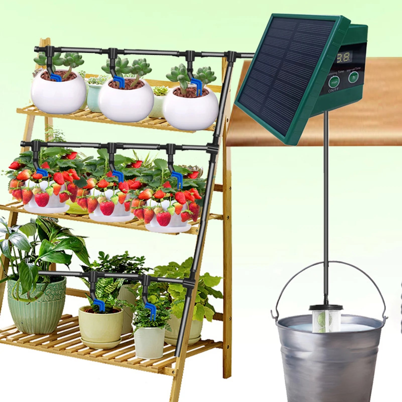 Inteligentny system nawadniania solarny automatyczne urządzenie do nawadniania z timerem automatyczny system nawadniania ogrodu wąż o długości metrów