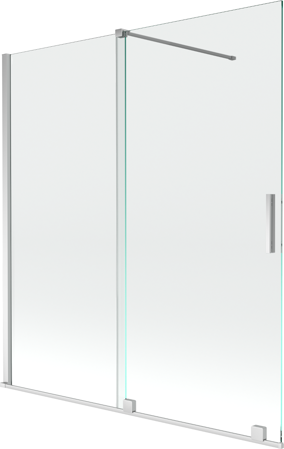Mexen Velar parawan nawannowy 2-skrzydłowy rozsuwany 150 x 150 cm, transparent, chrom - 896-150-000-01-01