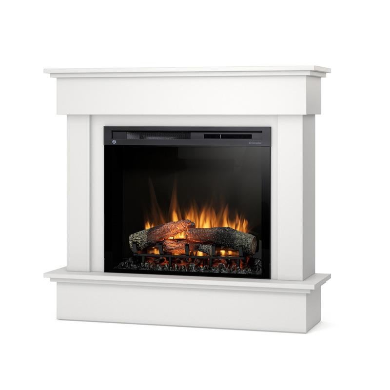 Kominek elektryczny ścienny 28" XHD 1400W LED efekt ognia biały mat Warmtec Tormes
