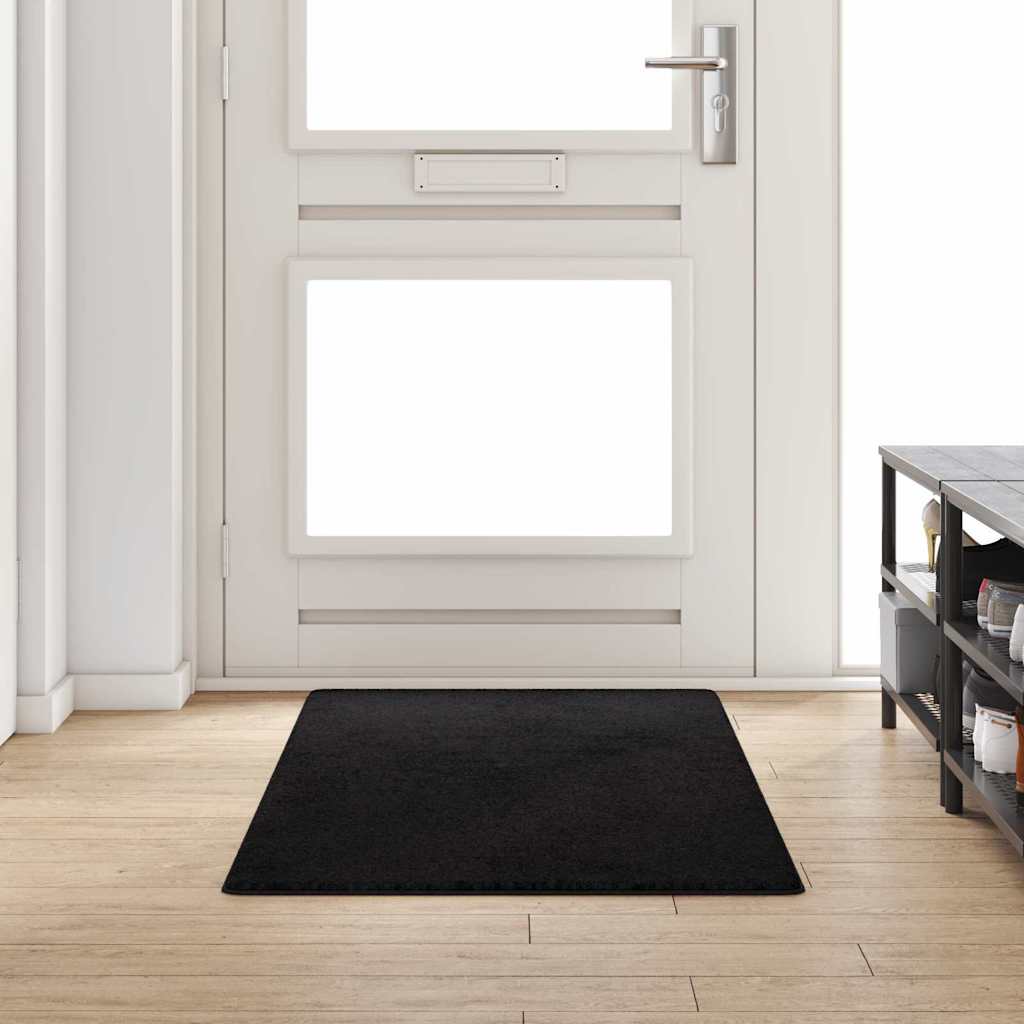 Chodnik dywanowy Czarny 80 x 200 cm 100% Poliester Tuft vidaXL