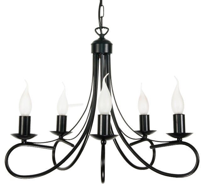 Żyrandol czarny do salonu MAGMA 40W 5xE14 industrialny loft świecznikowy 50x65cm Edylit