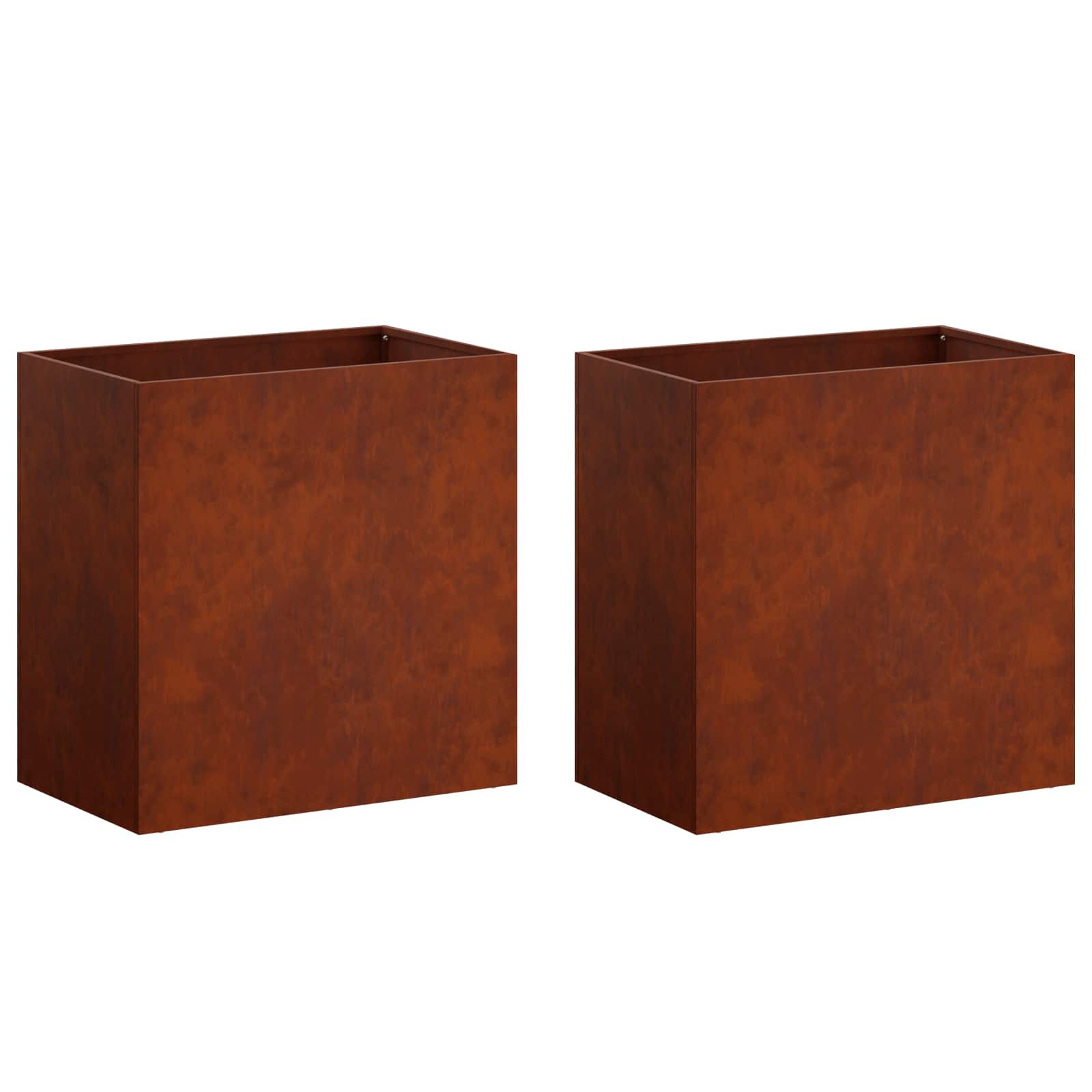 2x Donica Ogrodowa Corten 50x30x50 cm Rdzawa na Taras na Balkon na Kwiaty