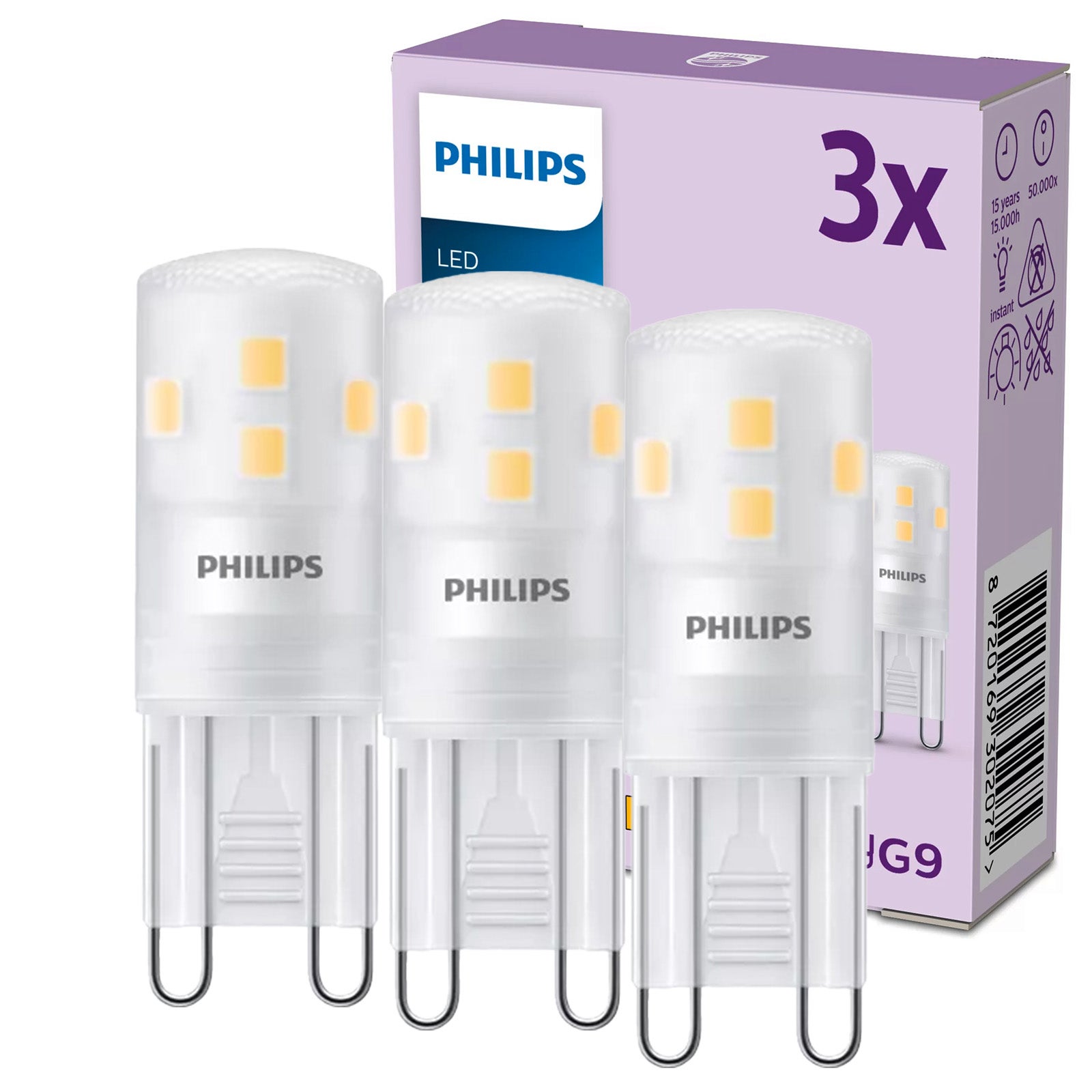 Żarówka LED G9 Kapsułka 1.9 W = 25 W 220 lm 2700K Ciepła biel 320st EC Multipack Philips 3 szt.
