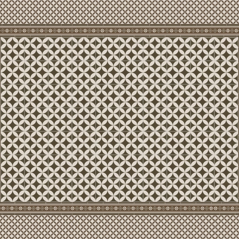 Dalia Sepia dywan winylowy 200x266 cm - antypoślizgowy dywan PVC do kuchni lub salonu, zmywalny, wodoodporny, w stylu hydraulicznym