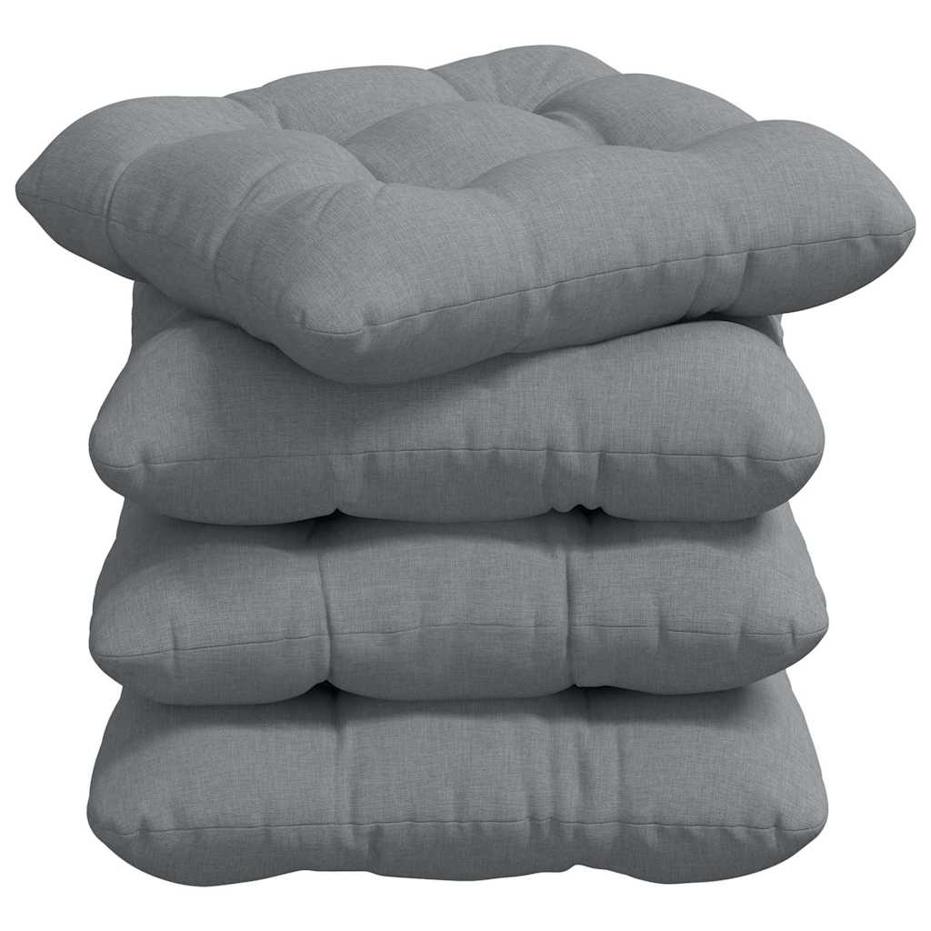 Poduszki na siedziska 4 pcs tkanina jasnoszary 40 x 40 x 12 cm