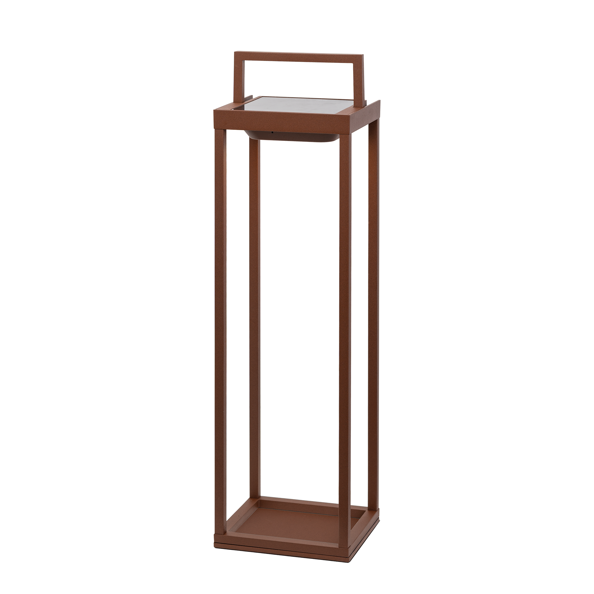 Zafferano - Domowa lampa solarna z 2 diodami LED, 56,4 cm, 2 W, ścienna i stołowa, z baterią i czujnikiem zmierzchu, Corten