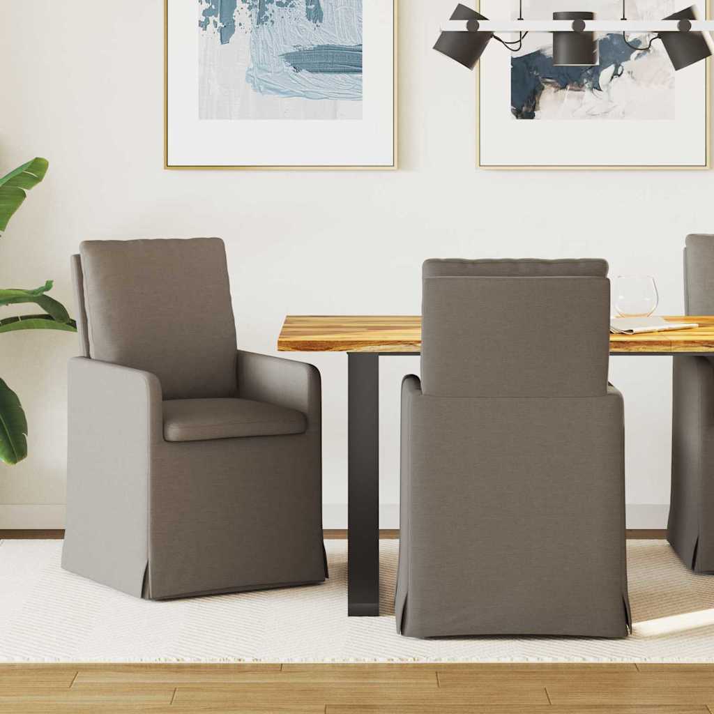 Krzesła jadalne 2 pcs Jasnoszary 57 x 67 x 98 cm Płótno vidaXL