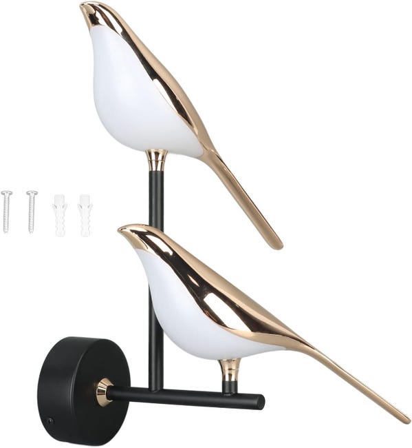 Kinkiet Nordic Bird, światło naturalne 4500 K, nowoczesna lampa dekoracyjna LED, odpowiednia do salonu/sypialni, 85-265 V