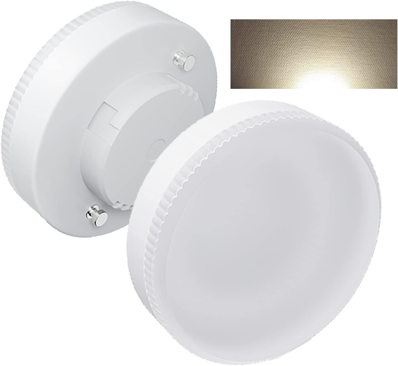 GX53 LED, 12W, Biała Neutralna 4000K, 1000 Lumenów, AC/DC 190-260V, Zamiennik dla Okrągłych Żarówek Halogenowych lub CFL GX53 100W, Nieściemnialna, 2