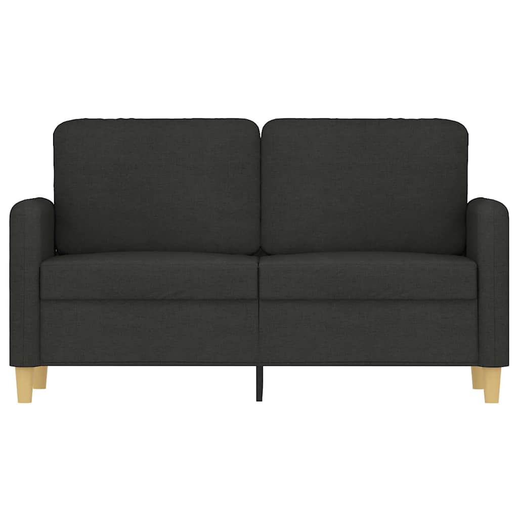Sofa 2-osobowa, czarna, 120 cm, tapicerowana tkaniną