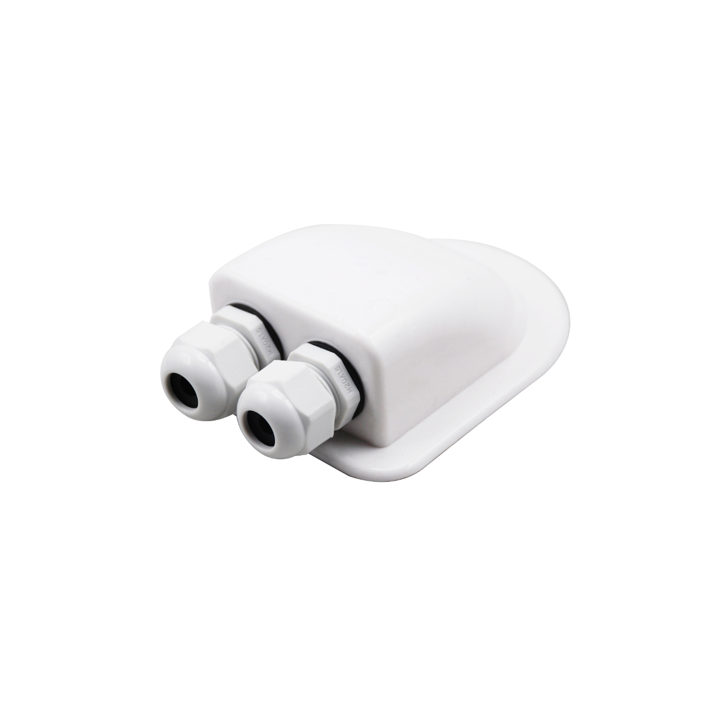 Alcapower przepust dachowy podwójny z dławnicą IP68 M20, do kabli 6-12mm, podstawa 92x112mm, wysokość 40mm