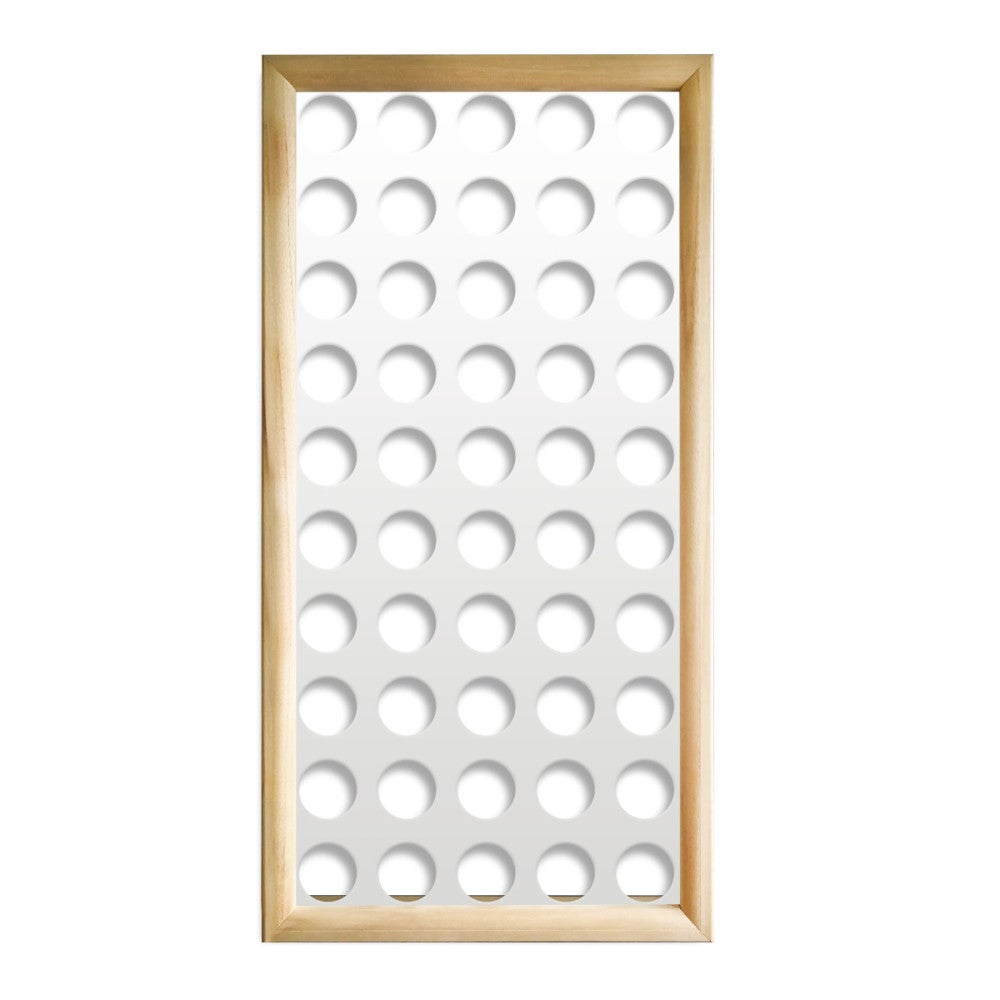 OTWORY ŚREDNIE - Moduły dekoracyjne prostokątne z drewna i PCV - rozmiar 73x148 cm - grubość 64 mm - kolor wewnętrzny BIAŁY
