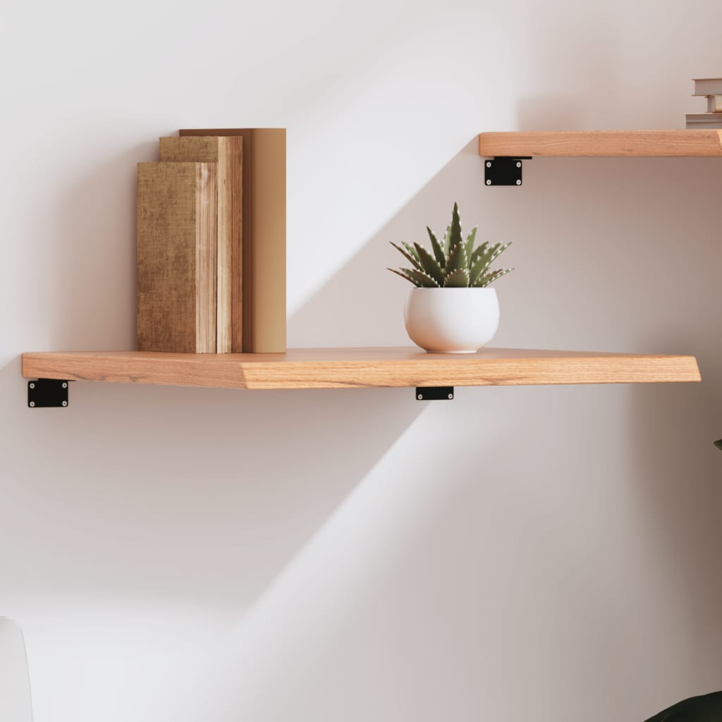 vidaXL Półka, brązowa, 60x50x(2-4) cm, lakierowane lite drewno dębowe