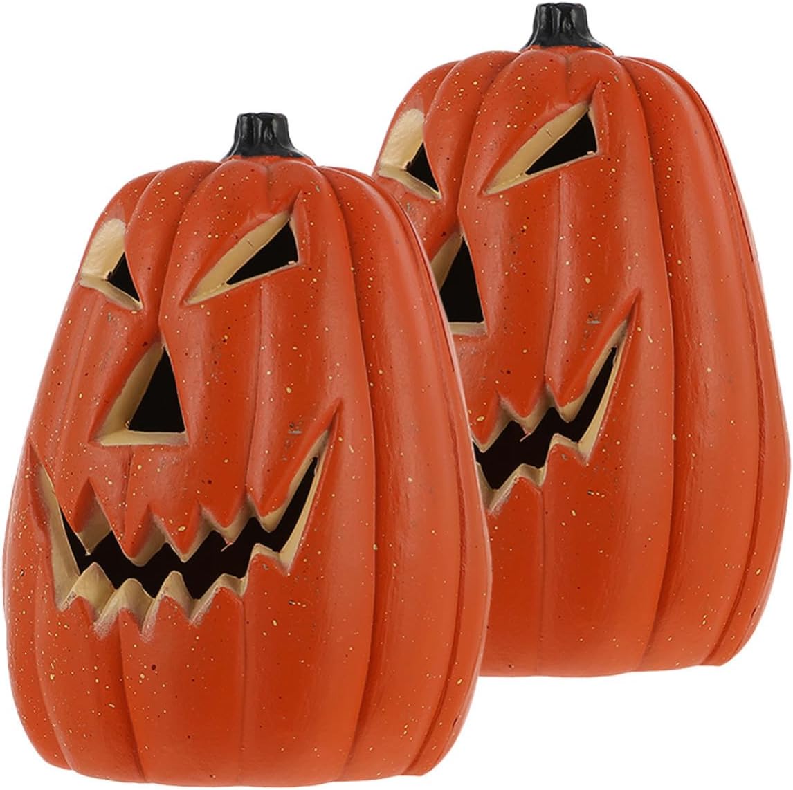 (2 sztuki) Dekoracja na Halloween: plastikowa dynia z czaszką LED, realistyczny i zabawny wzór, łatwa do czyszczenia, idealna na imprezę i do wystroj