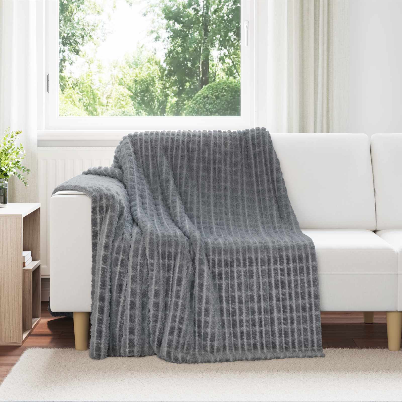 Koce narzutowe 6 pcs Ciemnoszary 200 x 150 cm Polar vidaXL
