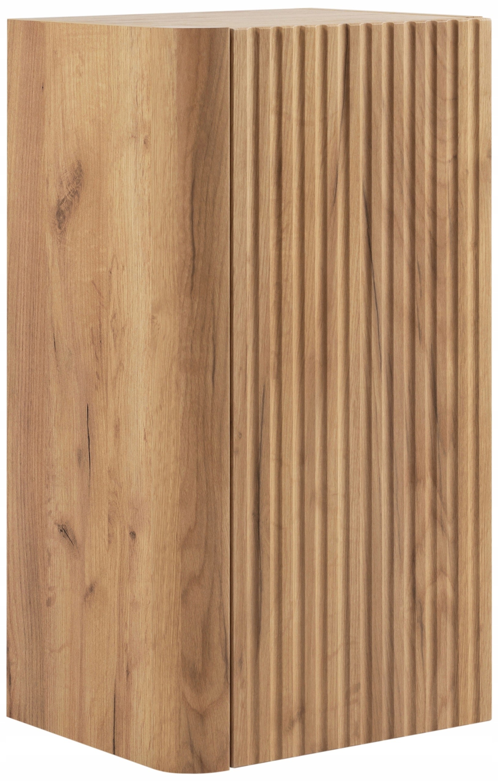 Półsłupek łazienkowy LINEA 35 cm dąb craft złoty ryflowany wiszący