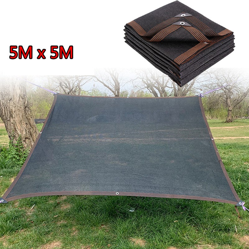 18-pin 85% HDPE anty-UV, czarny Ekran do altany Siatka do szklarni, 5 x 5 m