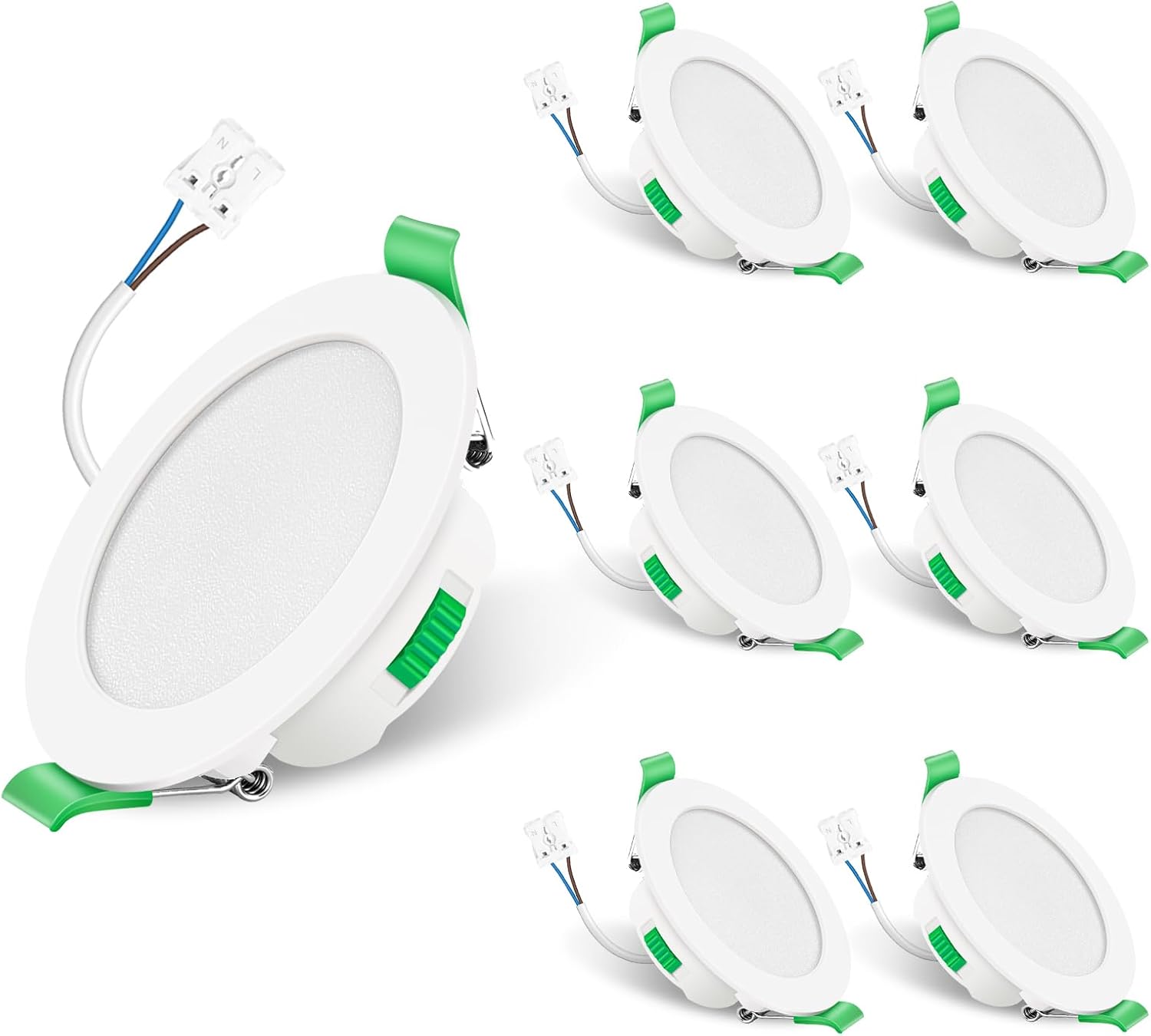 Reflektor wpuszczany LED 7 W, 230 V, ściemnialny, 3000 K, 4000 K, 6500 K, regulowana temperatura barwowa, stopień ochrony IP65, do łazienek, bardzo