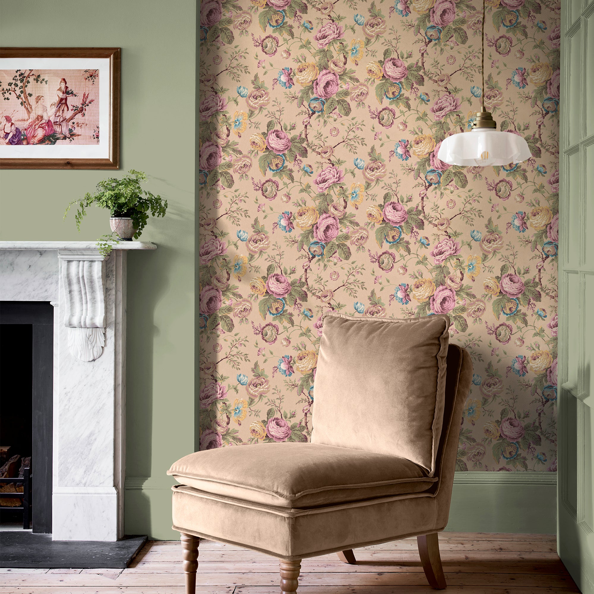 Laura Ashley Tapeta filzelinowa UFFINGTON ROSES 10 m x 52 cm
