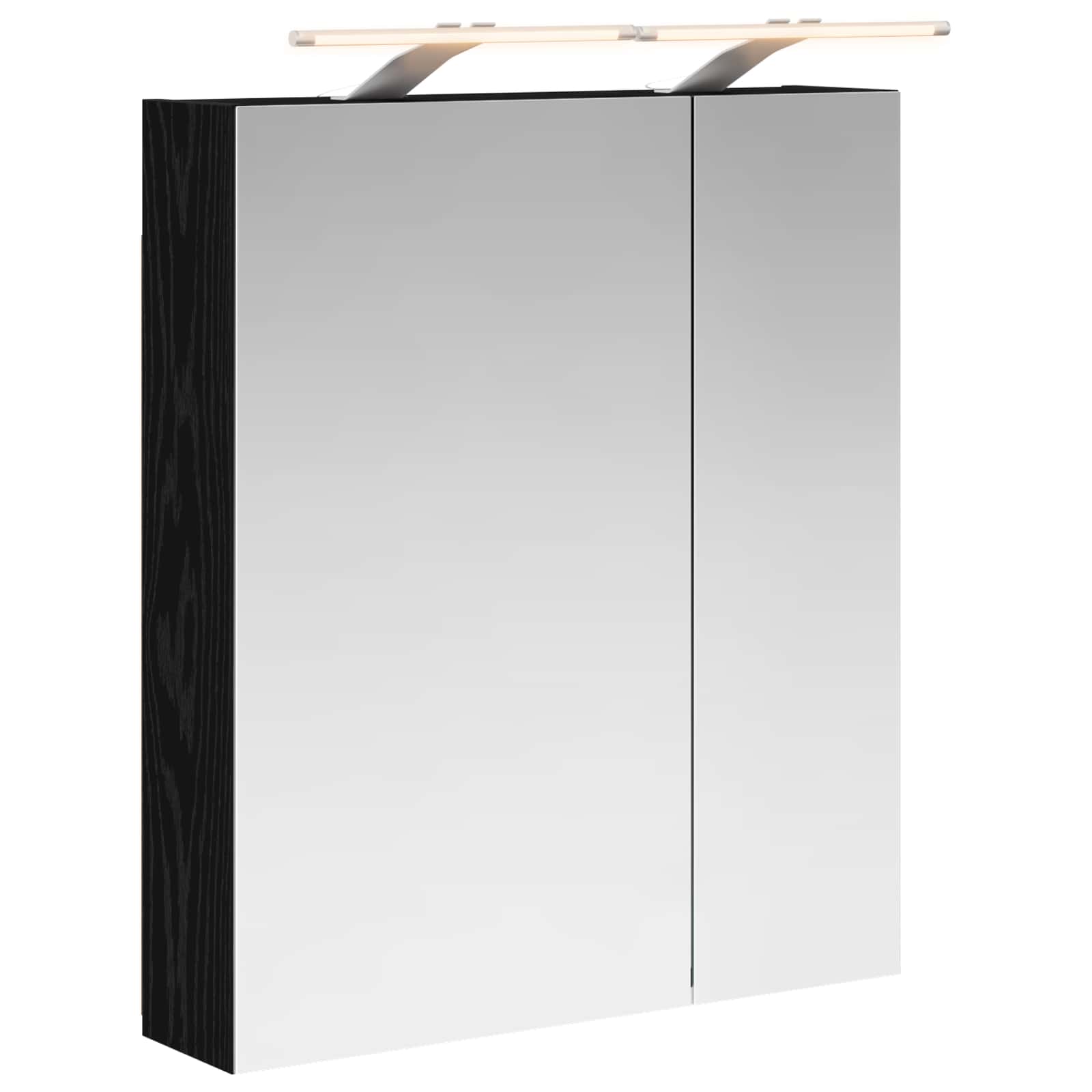 Szafka z lustrem do łazienki Czarny Dąb 60 x 14,5 x 70 cm