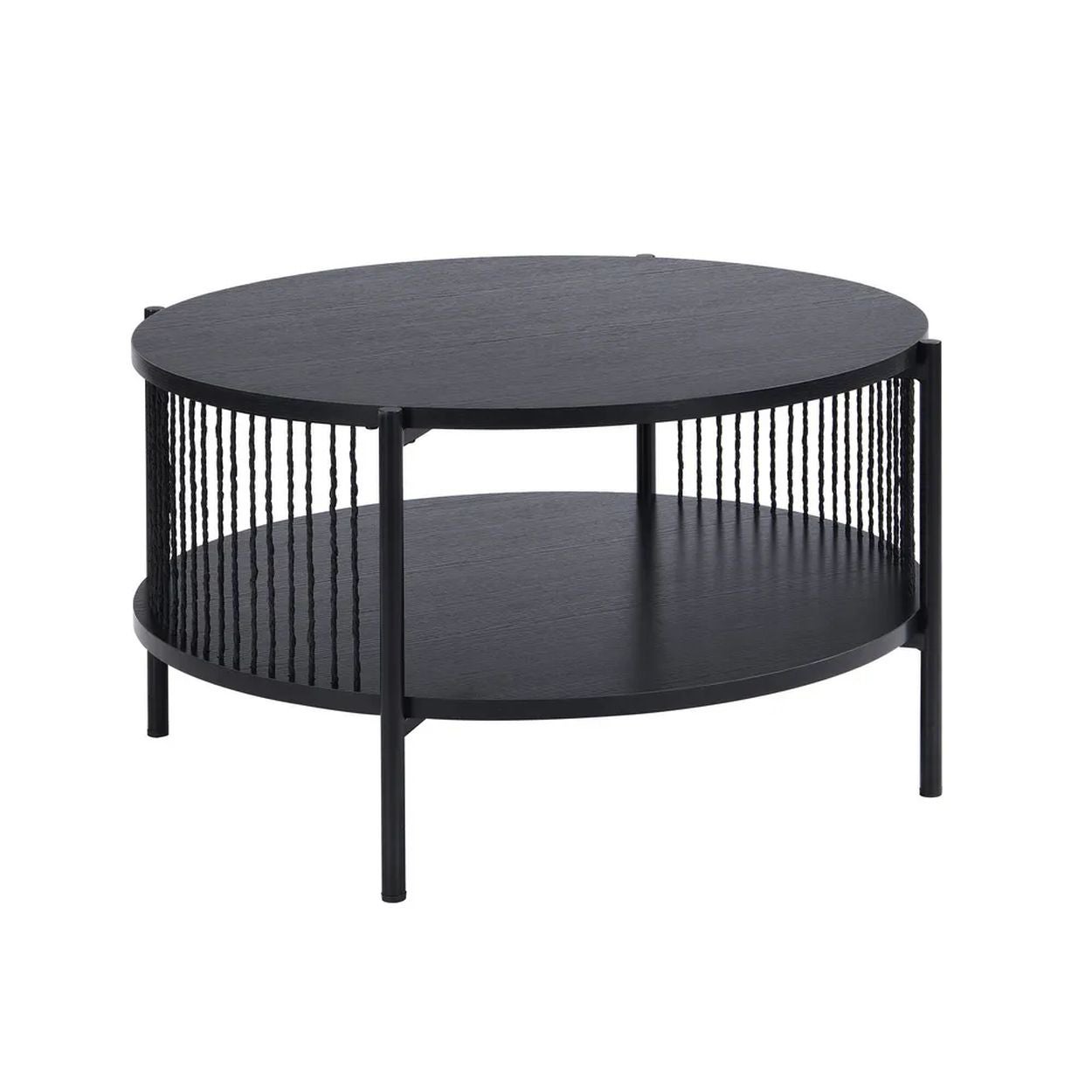 Stolik kawowy MANILA HowHomely czarny MDF metal 74x74x41 cm 1 szt.