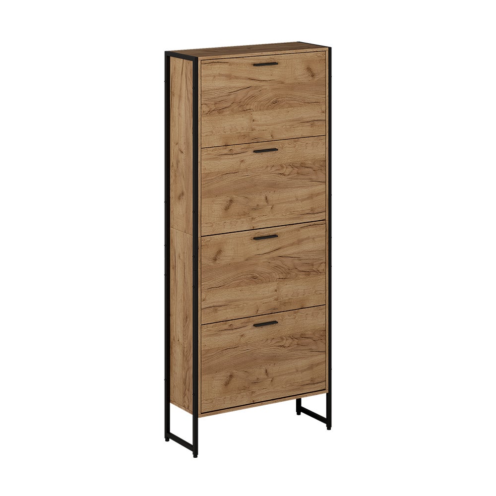 Vicco Wózek na buty Folda, Goldkraft dąb/czarny, 63 x 152.5 cm z 4 uchylnymi przegrodami