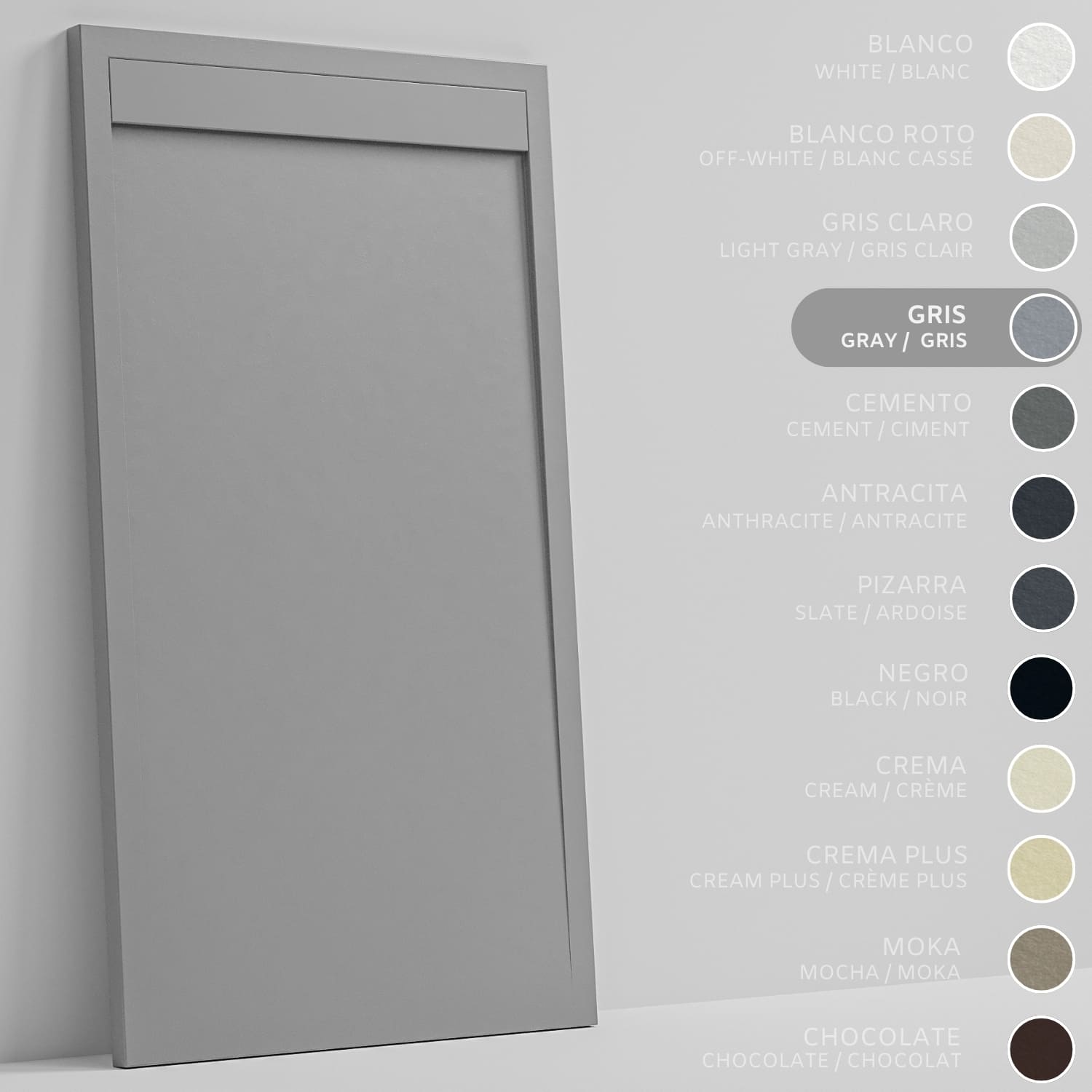 SOULHOME Brodzik prysznicowy– Żywica– Gel Coat– Gładka/Kamienna tekstura – Antypoślizgowy – szary- 100x90- Niski 3cm– Minimalistyczny