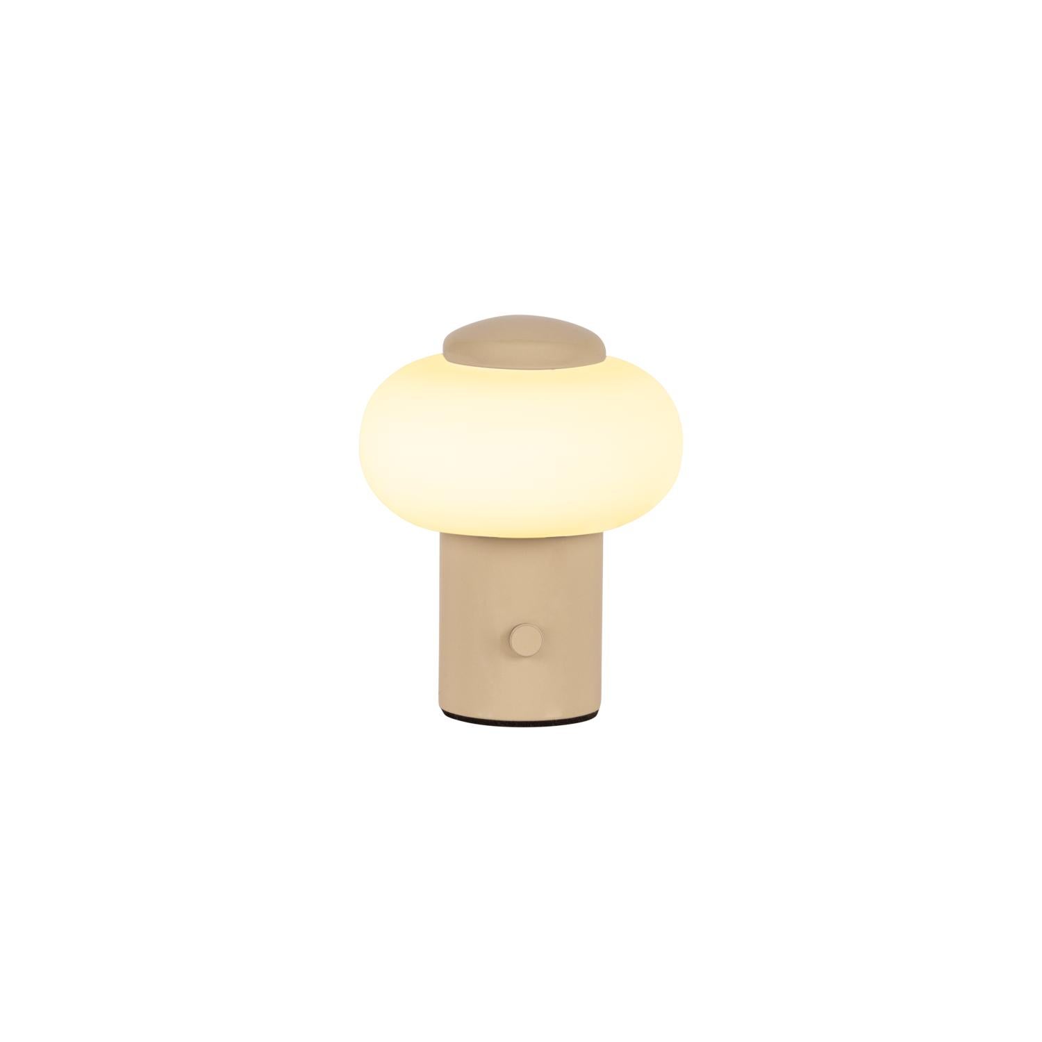 Lampa stołowa LED GUSTAV kremowo-beżowa 0.8W ciepła 60lm szkło wym:9,5x8x8cm IP20 Lucide
