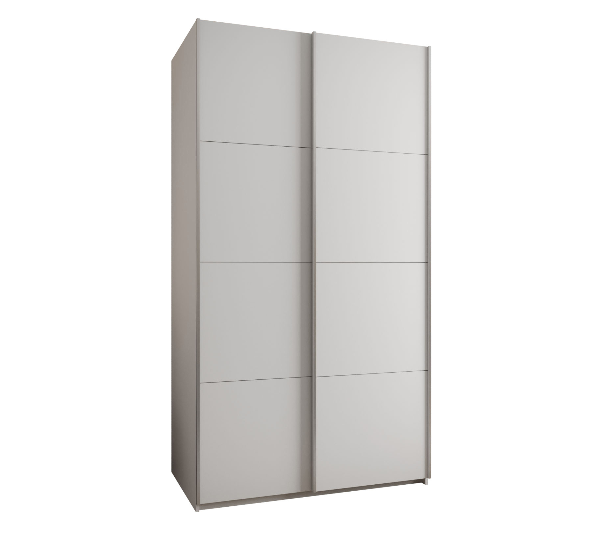 Szafa przesuwna wysoka Lux 1 130 x 64 x 245,5 cm biały + biały + u. srebrny - Abiks Meble