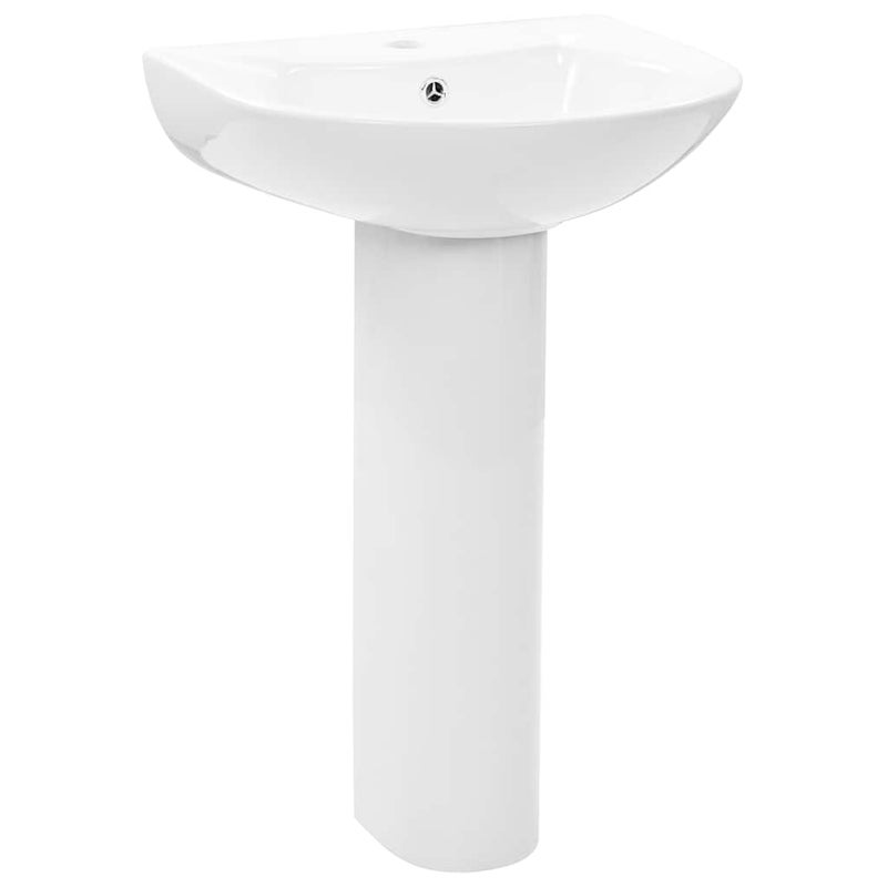 Umywalka Wolnostojąca Ceramiczna Biała do Łazienki 52 cm