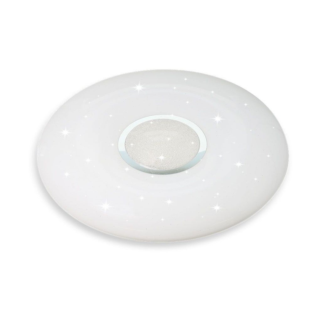Okrągła lampa sufitowa LED 40 W z pilotem, 3 w 1, zmieniająca kolor, efekt gwiaździsty, śr.: 350 mm, wys.: 70 mm, ściemnialna