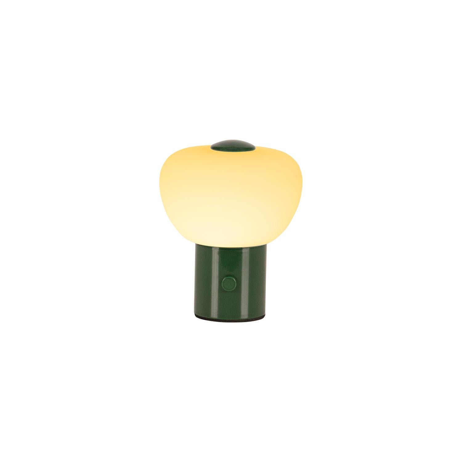 Lampa stołowa LED GUSTAV zielona 0.8W ciepła 60lm szkło wym:9,5x8x8cm IP20 Lucide