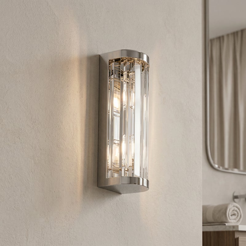 Kinkiet łazienkowy SYBIL przezroczysto-chromowany 2xG9x28W szkło wym:25,5x7x8cm IP44 Rabalux