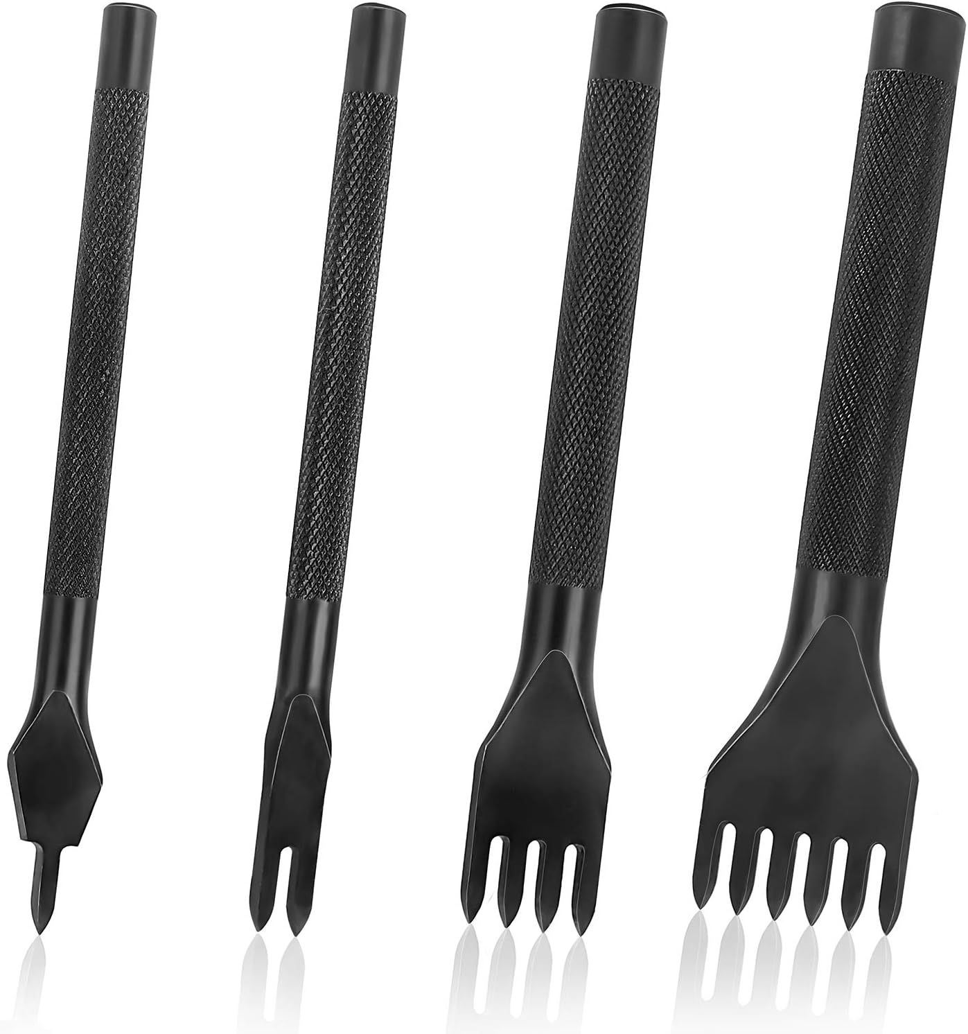 Zestaw dziurkaczy 4 mm do samodzielnego szycia, szydło stalowe do obróbki skóry, sznurowanie, nożyczki do szycia, zestaw 4 elementów z 1/2/4/6