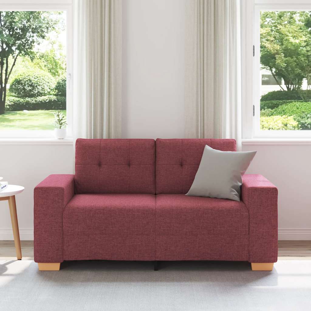 Sofa dwuosobowa, wino czerwone, 160x77x82 cm, tkanina