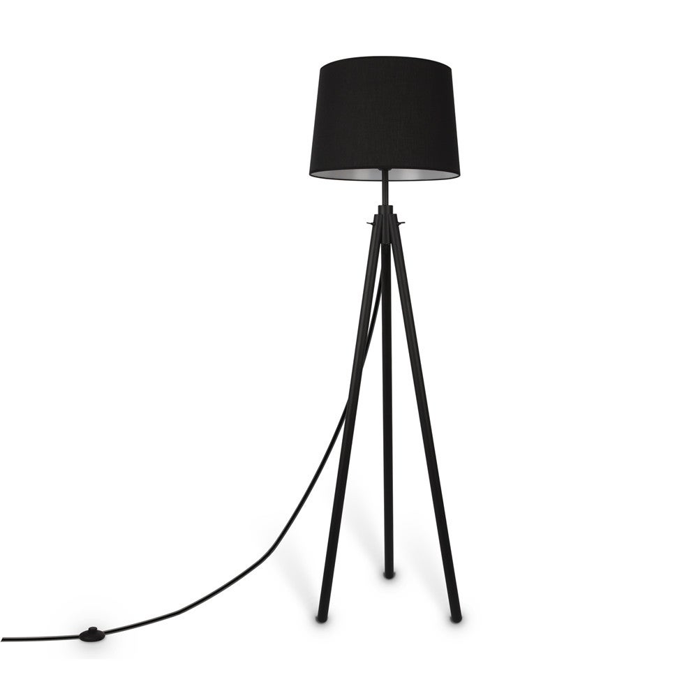 Lampa podłogowa czarna z abażurem Calvin Maytoni Z177FL-01B
