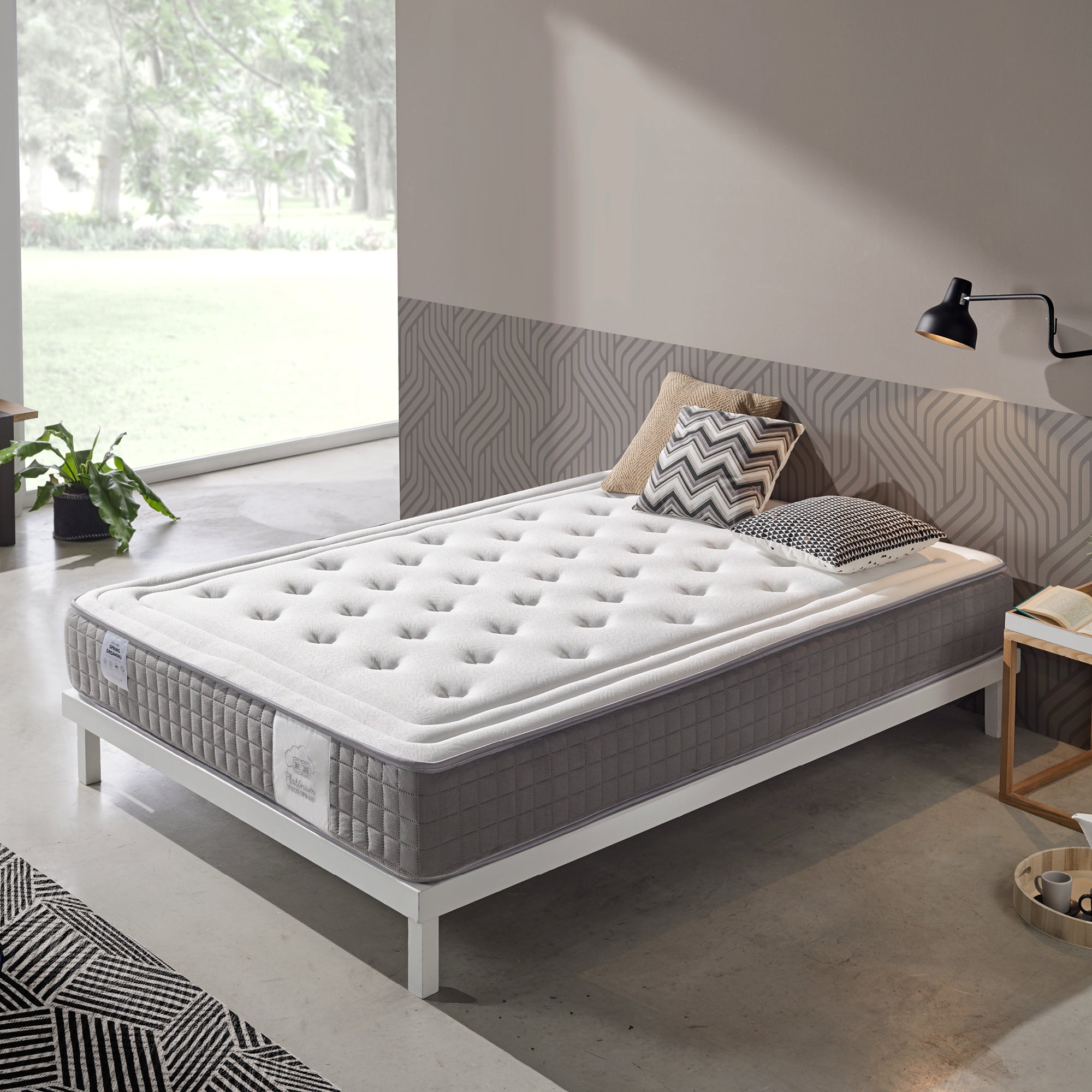 Materac sprężynowy 100x200 cm Platinum - Wysokość +/- 18 cm - 100% Pianka lepkosprężystaj - 100% adaptowalności - Średnia/wysoka twardość