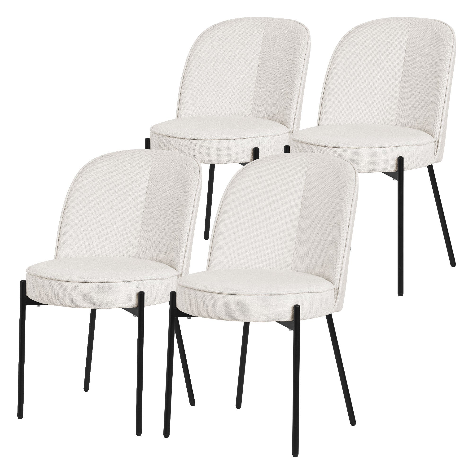 ML-Design krzesła okrągłe do jadalni zestaw 4 beżowy tapicerowane fotele krzesła kuchenne ergonomiczne wygodne metalowe nogi styl nowoczesny