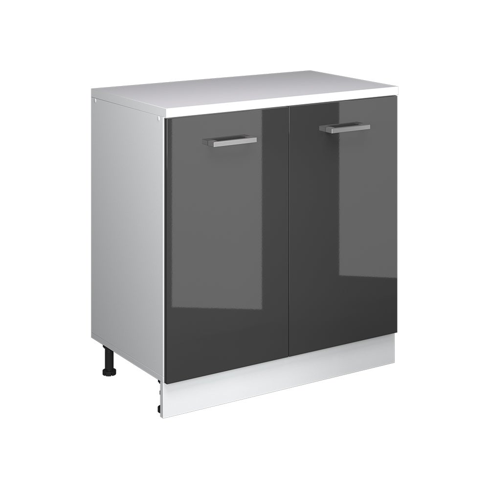 Vicco Szafka rozszerzająca Rion, Antracyt połysk/Biały, 80 x 46 cm bez skosu z 2 drzwiami