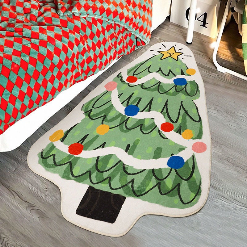 Mata pod choinkę 120 cm x 50 cm do sypialni, antypoślizgowa mata świąteczna, miękka mata podłogowa Wesołych Świąt, mata dekoracyjna świąteczna