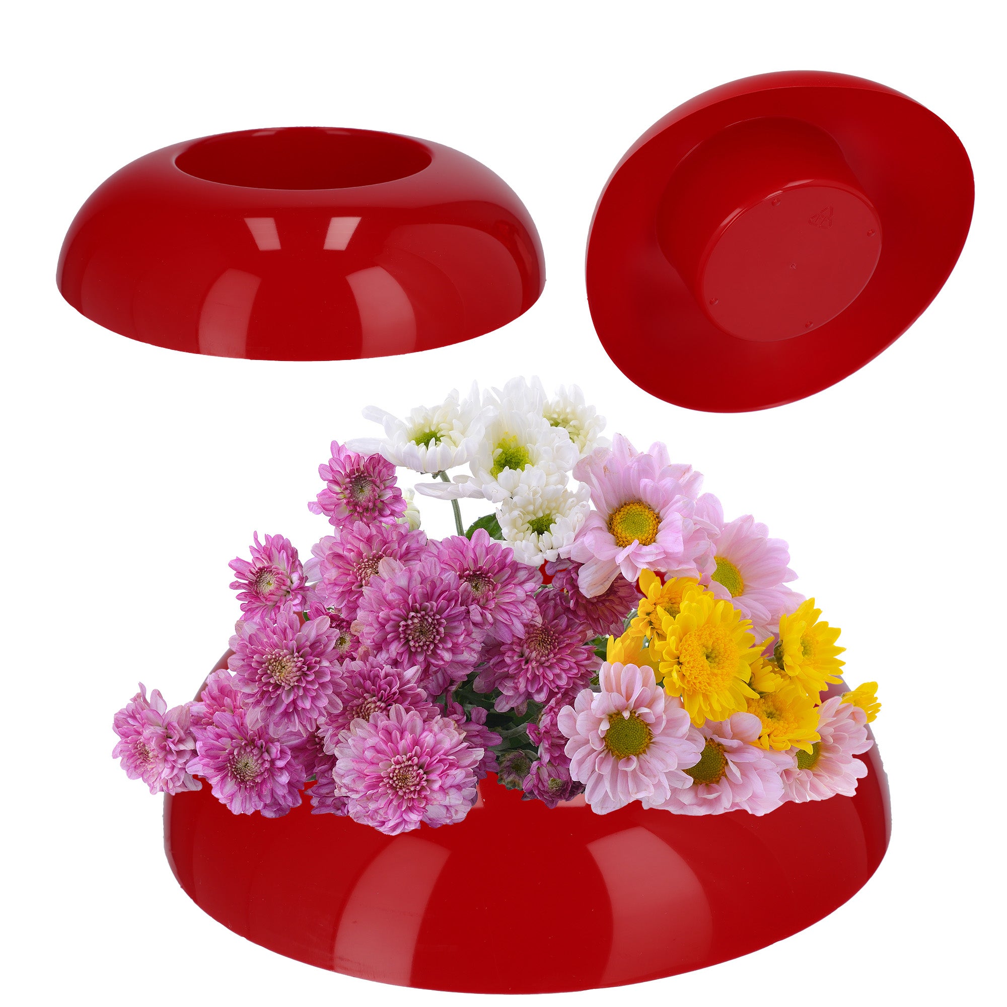 DONICZKA OSŁONKA DO KOMPOZYCJI KOMPOZYCJE STROIK BAZA IKEBANA CZERWONA 9cm