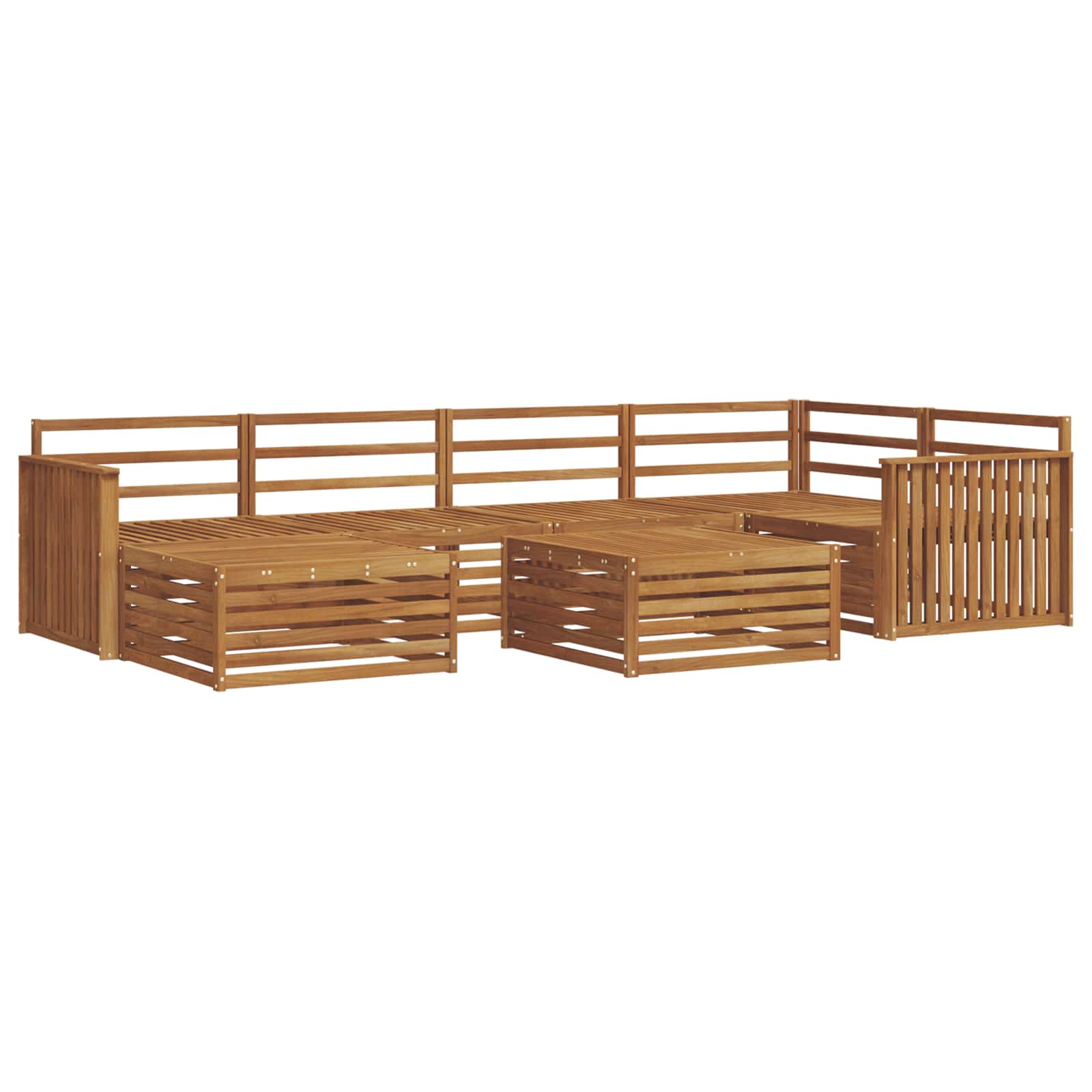 Zestaw sof na zewnątrz 7 pcs Naturalny Lite Drewno Akacji