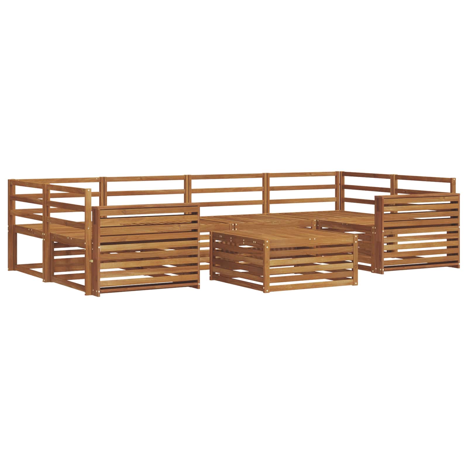Zestaw sof na zewnątrz 7 pcs Naturalny Lite Drewno Akacji