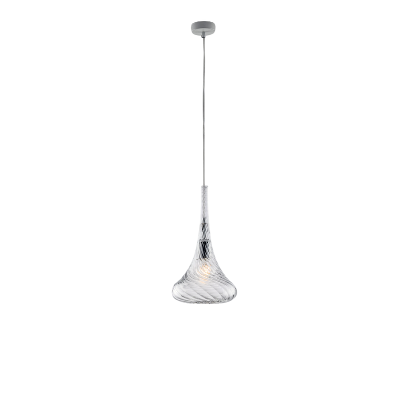 Sospensione in ferro con vetro trasparente pyrex 1 luce H.42 - MAX 142 - Ø20